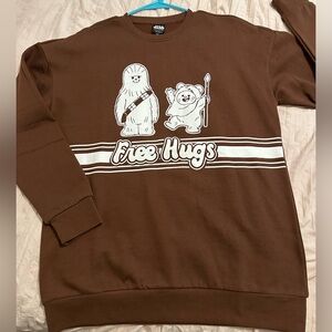 Our Universe Star Wars Chewbacca & Wicket Free Hugs Sweatshirt Size Small